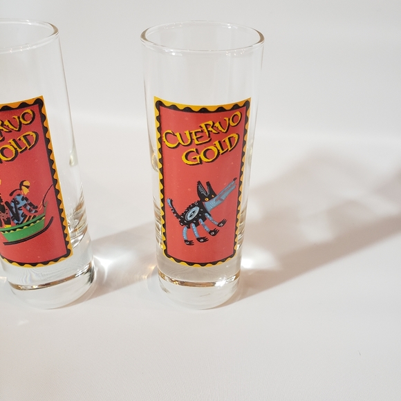 Set of 2 Cuervo Gold Shot Glasses 4" - Picture 2 of 6